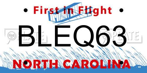 BLEQ63 North Carolina License Plate