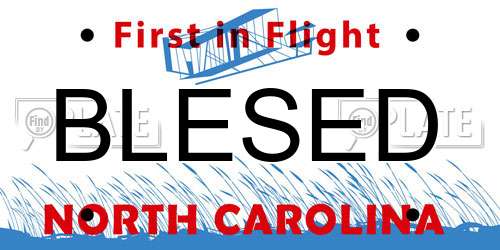 BLESED North Carolina License Plate