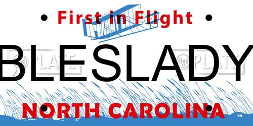 BLESLADY North Carolina License Plate