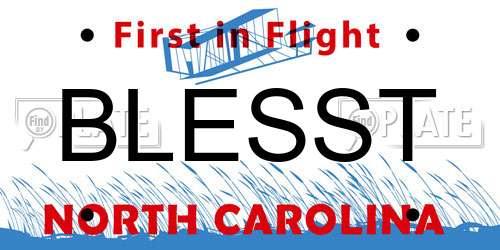 BLESST North Carolina License Plate