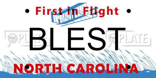 BLEST North Carolina License Plate