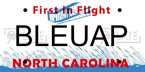 BLEUAP North Carolina License Plate