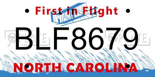 BLF8679 North Carolina License Plate