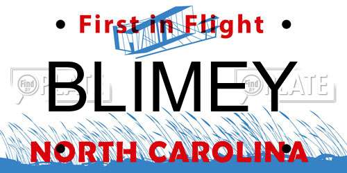 BLIMEY North Carolina License Plate
