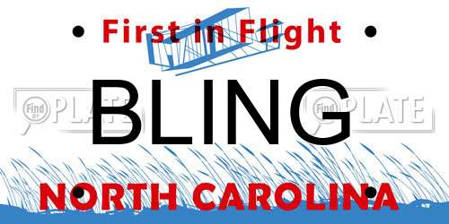 BLING North Carolina License Plate