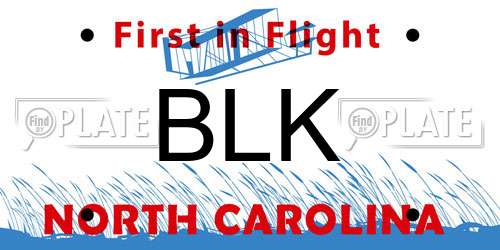 BLK North Carolina License Plate