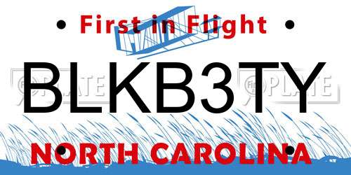BLKB3TY North Carolina License Plate