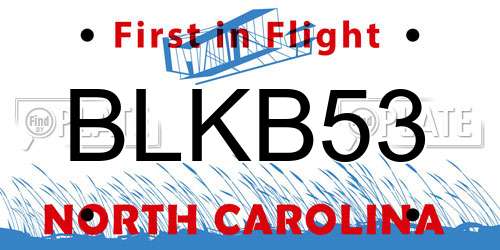 BLKB53 North Carolina License Plate