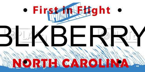 BLKBERRY North Carolina License Plate