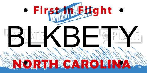 BLKBETY North Carolina License Plate