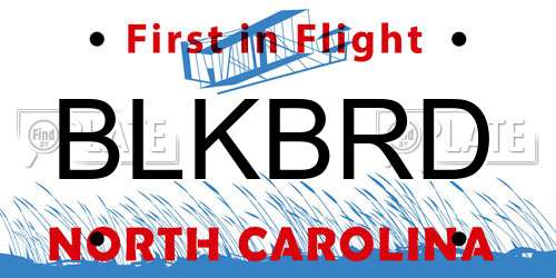 BLKBRD North Carolina License Plate