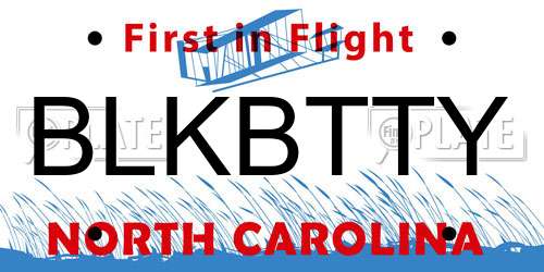 BLKBTTY North Carolina License Plate
