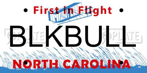 BLKBULL North Carolina License Plate