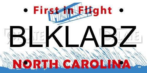 BLKLABZ North Carolina License Plate