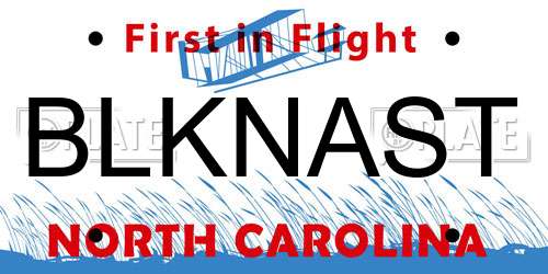 BLKNAST North Carolina License Plate