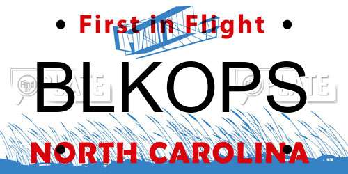 BLKOPS North Carolina License Plate