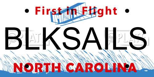 BLKSAILS North Carolina License Plate