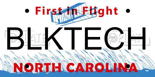 BLKTECH North Carolina License Plate