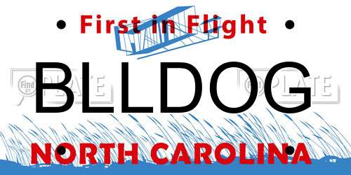 BLLDOG North Carolina License Plate