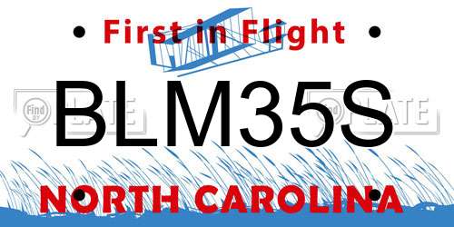 BLM35S North Carolina License Plate