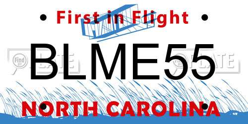 BLME55 North Carolina License Plate