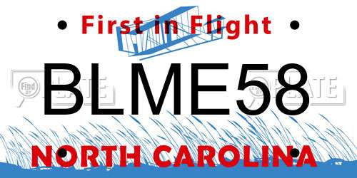 BLME58 North Carolina License Plate