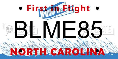 BLME85 North Carolina License Plate
