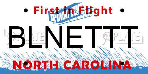 BLNETTT North Carolina License Plate