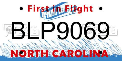 BLP9069 North Carolina License Plate
