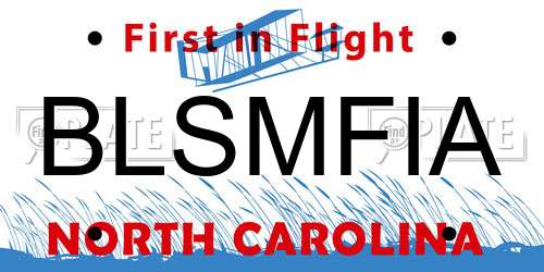 BLSMFIA North Carolina License Plate