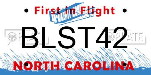 BLST42 North Carolina License Plate