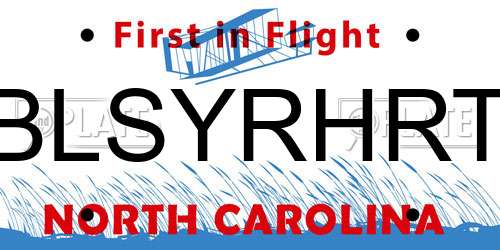 BLSYRHRT North Carolina License Plate