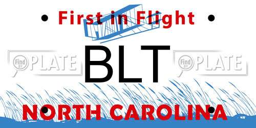 BLT North Carolina License Plate