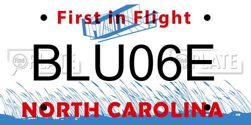 BLU06E North Carolina License Plate