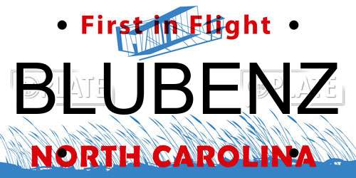 BLUBENZ North Carolina License Plate