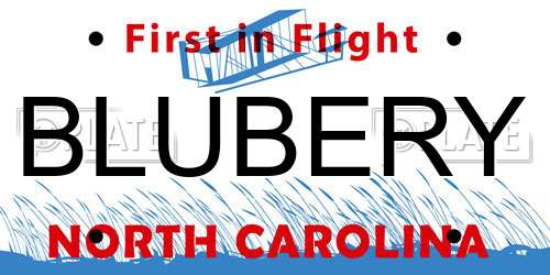 BLUBERY North Carolina License Plate