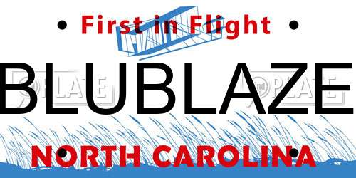 BLUBLAZE North Carolina License Plate