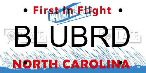 BLUBRD North Carolina License Plate