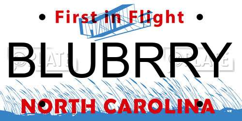BLUBRRY North Carolina License Plate