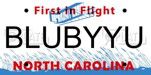 BLUBYYU North Carolina License Plate