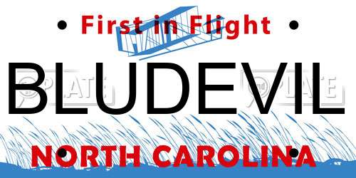 BLUDEVIL North Carolina License Plate