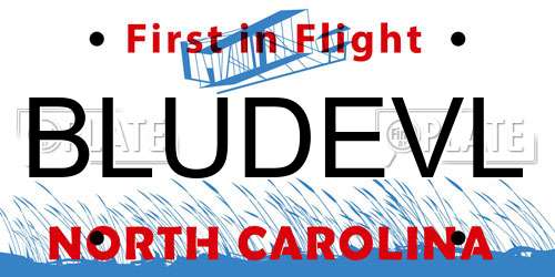 BLUDEVL North Carolina License Plate