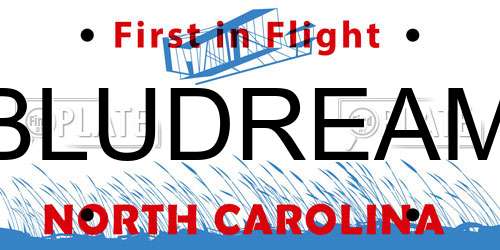 BLUDREAM North Carolina License Plate