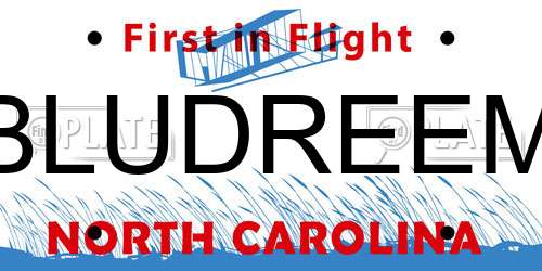 BLUDREEM North Carolina License Plate