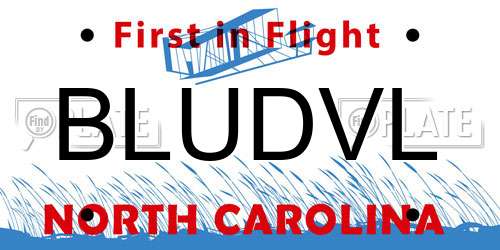 BLUDVL North Carolina License Plate
