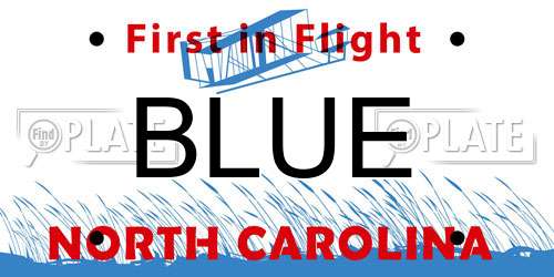 BLUE North Carolina License Plate