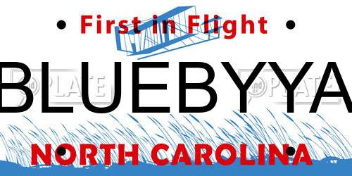 BLUEBYYA North Carolina License Plate