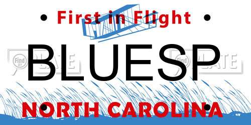 BLUESP North Carolina License Plate