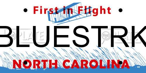 BLUESTRK North Carolina License Plate