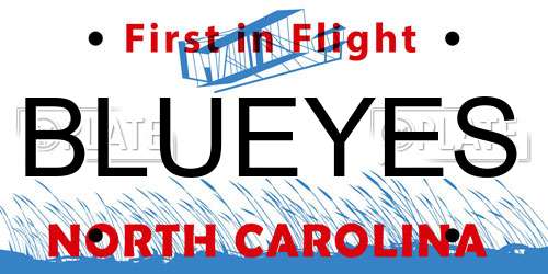 BLUEYES North Carolina License Plate